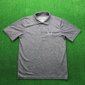 Dallas Cowboys Polo Shirt‎ Mens Medium Gray Short Sleeve NFL Football Sports